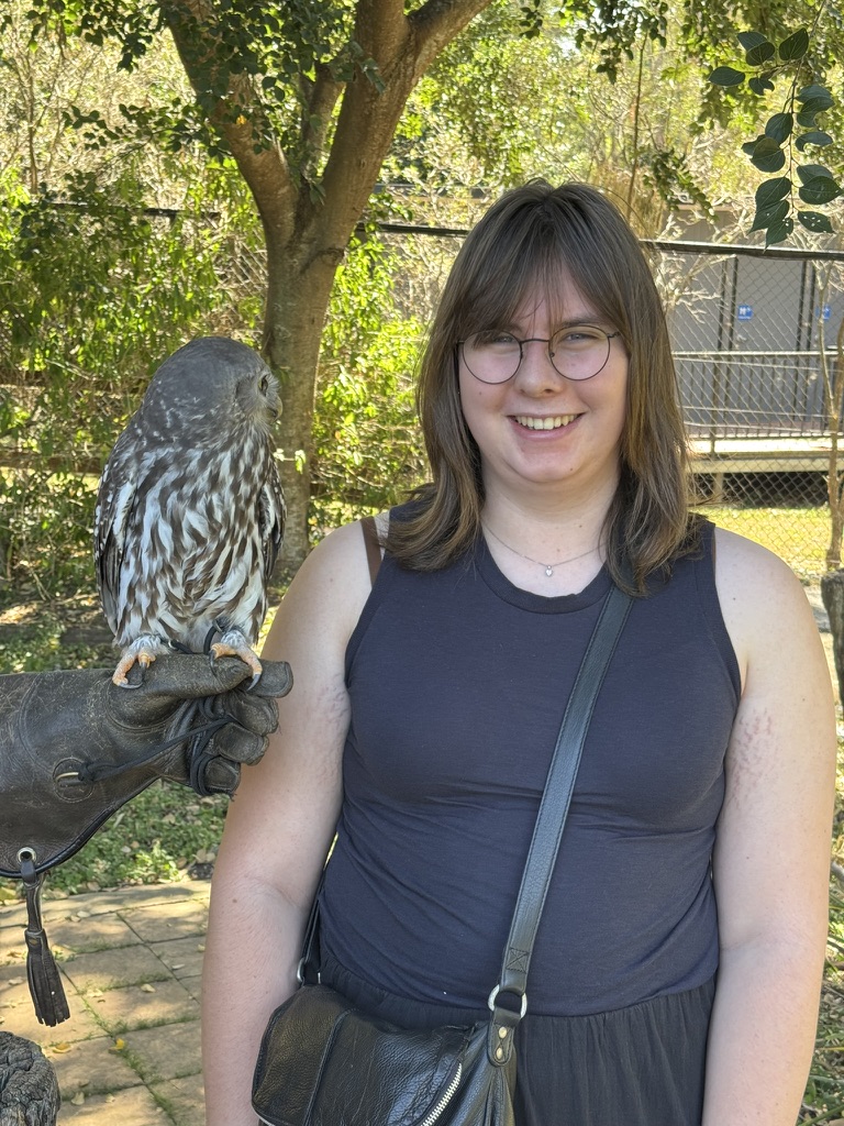 April with a barking owl